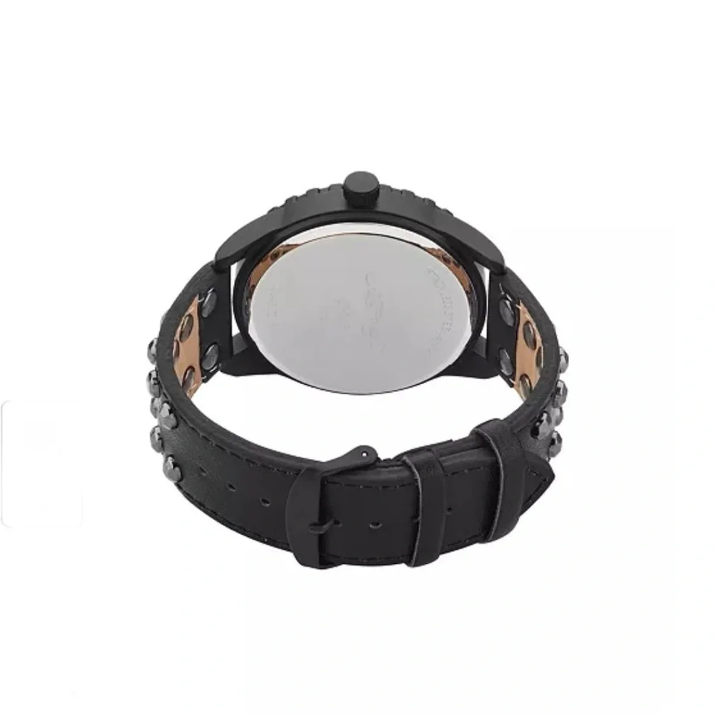 Ed‎ Hardy Skull Watch. Men's Matte Black Leather Strap Analog Watch